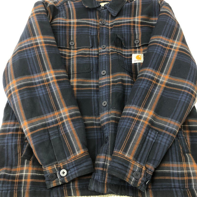 【中古品】【メンズ】  Carhartt WIP カーハート ワークインプログレス AIDEN SHIRT JACKET I028216 アイデンシャツジャケット ライトアウター 145-250301-kk-20-tei サイズ：XL カラー：ネイビー/ブラウン 万代Net店