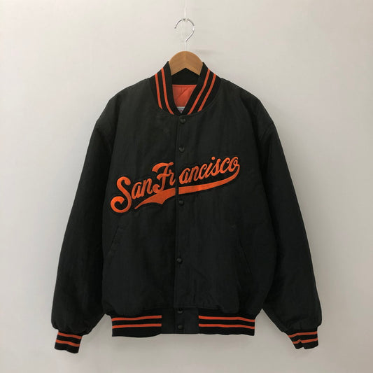 【中古品】【メンズ】  DIAMOND COLLECTION by STARTER ダイヤモンドコレクション バイ スターター 90's MLB SAN FRANCISCO GIANTS NYLON VARSITY JACKET サンフランシスコ・ジャイアンツ ナイロンバーシティージャケット アウター 145-250301-kk-21-tei サイズ：L カラー：ブラック 万代Net店