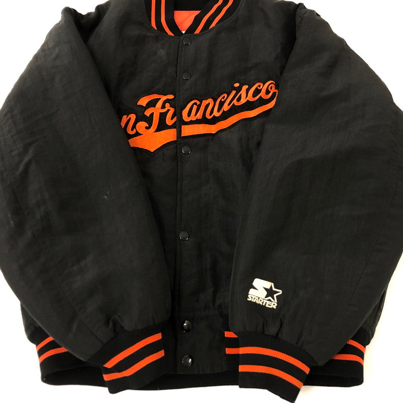 【中古品】【メンズ】  DIAMOND COLLECTION by STARTER ダイヤモンドコレクション バイ スターター 90's MLB SAN FRANCISCO GIANTS NYLON VARSITY JACKET サンフランシスコ・ジャイアンツ ナイロンバーシティージャケット アウター 145-250301-kk-21-tei サイズ：L カラー：ブラック 万代Net店