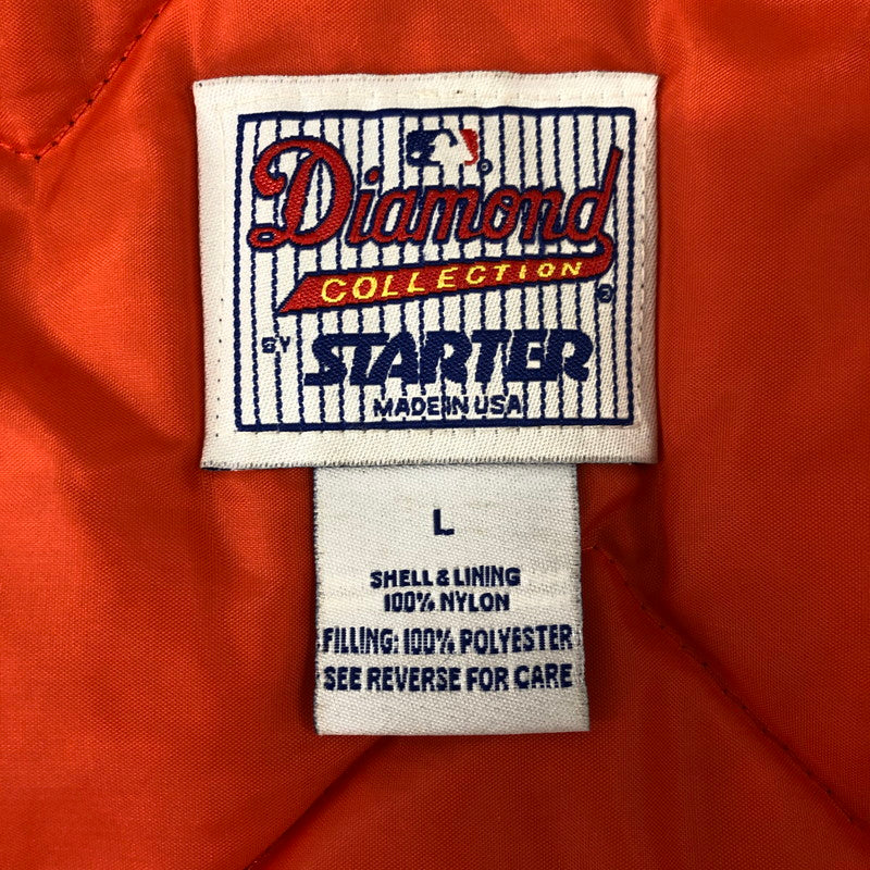 【中古品】【メンズ】  DIAMOND COLLECTION by STARTER ダイヤモンドコレクション バイ スターター 90's MLB SAN FRANCISCO GIANTS NYLON VARSITY JACKET サンフランシスコ・ジャイアンツ ナイロンバーシティージャケット アウター 145-250301-kk-21-tei サイズ：L カラー：ブラック 万代Net店