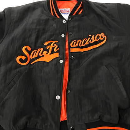 【中古品】【メンズ】  DIAMOND COLLECTION by STARTER ダイヤモンドコレクション バイ スターター 90's MLB SAN FRANCISCO GIANTS NYLON VARSITY JACKET サンフランシスコ・ジャイアンツ ナイロンバーシティージャケット アウター 145-250301-kk-21-tei サイズ：L カラー：ブラック 万代Net店