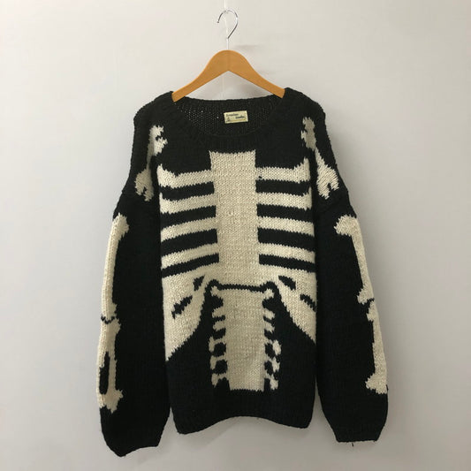 【中古品】【メンズ】  MacMahon Knitting Mills マクマホンニッティングミルズ CREW NECK KNIT-BONE クルーネックニット ボーン トップス セーター 145-250228-kk-30-tei サイズ：F カラー：ブラック 万代Net店