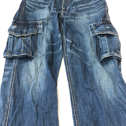 【中古品】【メンズ】 A BATHING APE アベイシングエイプ DENIM CARGO PANTS デニムカーゴパンツ ボトムス 153-250228-kk-13-tei サイズ：L カラー：インディゴ 万代Net店