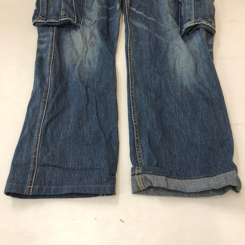 【中古品】【メンズ】 A BATHING APE アベイシングエイプ DENIM CARGO PANTS デニムカーゴパンツ ボトムス 153-250228-kk-13-tei サイズ：L カラー：インディゴ 万代Net店