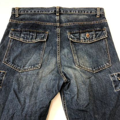 【中古品】【メンズ】 A BATHING APE アベイシングエイプ DENIM CARGO PANTS デニムカーゴパンツ ボトムス 153-250228-kk-13-tei サイズ：L カラー：インディゴ 万代Net店