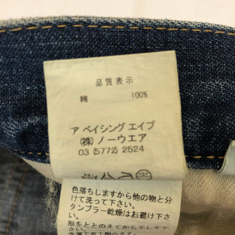 【中古品】【メンズ】 A BATHING APE アベイシングエイプ DENIM CARGO PANTS デニムカーゴパンツ ボトムス 153-250228-kk-13-tei サイズ：L カラー：インディゴ 万代Net店