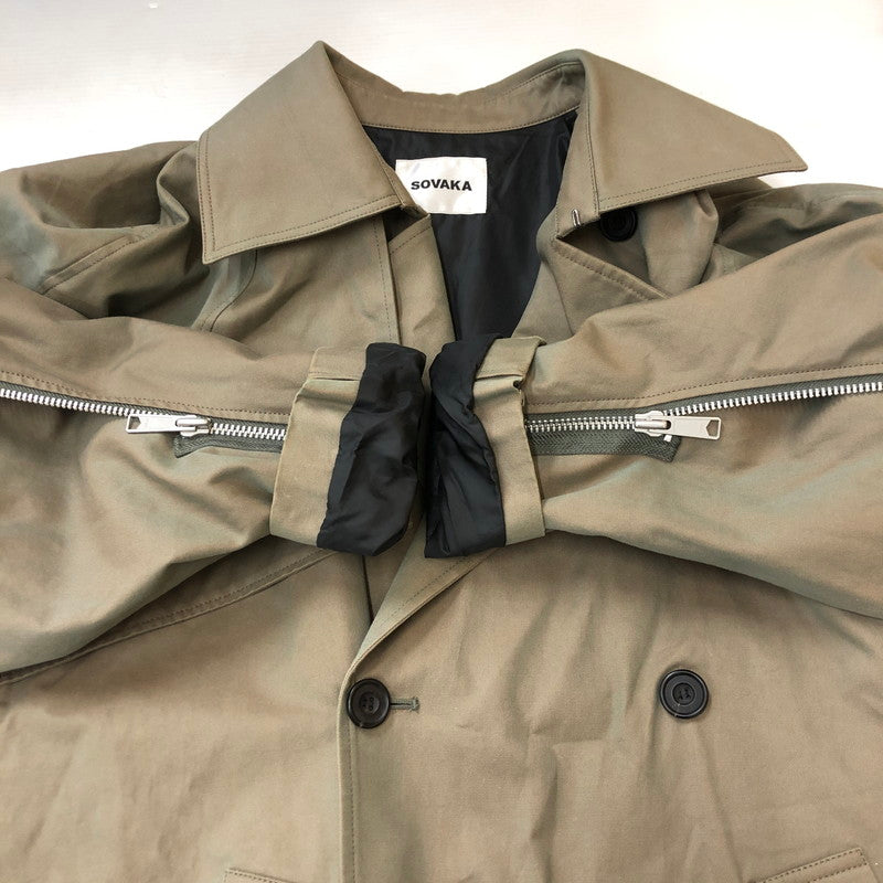 【中古品】【メンズ】  SOVAKA ソワカ TRENCH COAT トレンチコート アウター ロングコート 140-250306-kk-08-tei サイズ：表記無し 下記参照 カラー：カーキ 万代Net店