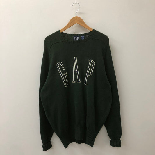 【中古品】【メンズ】 GAP ギャップ 90's LOGO COTTON SWEATER 90年代 ロゴ コットンセーター トップス 147-250309-kk-13-tei サイズ：L カラー：グリーン 万代Net店