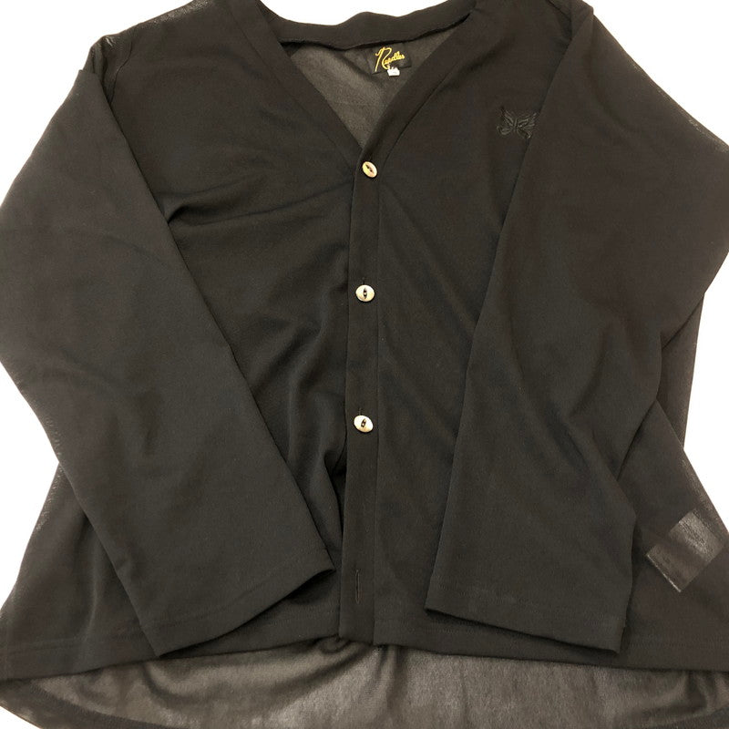 【中古品】【メンズ】 Needles ニードルス V NECK CARDIGAN POLY MESH KP243 ブイネックカーディガン ポリーメッシュ トップス 140-250228-kk-22-tei サイズ：M カラー：ブラック 万代Net店