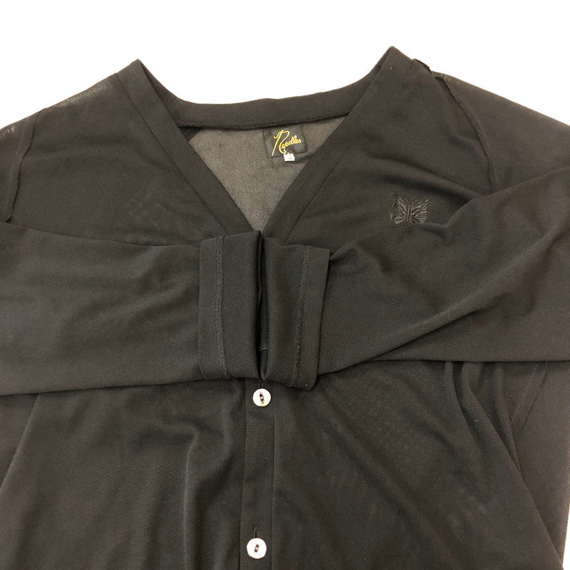 【中古品】【メンズ】 Needles ニードルス V NECK CARDIGAN POLY MESH KP243 ブイネックカーディガン ポリーメッシュ トップス 140-250228-kk-22-tei サイズ：M カラー：ブラック 万代Net店