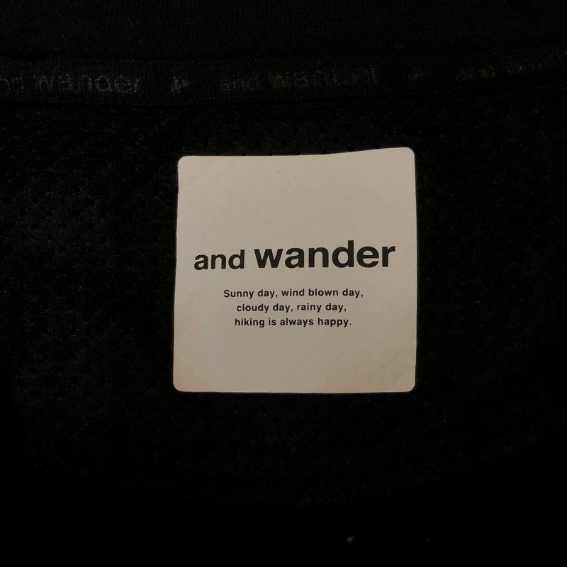 【中古品】【メンズ】 and wander アンドワンダー 22AW COTTON WOOL HALF ZIP SWEAT 574-2284363 コットン ウール ハーフジップ スウェット トップス 140-250228-kk-24-tei サイズ：L カラー：ネイビー 万代Net店