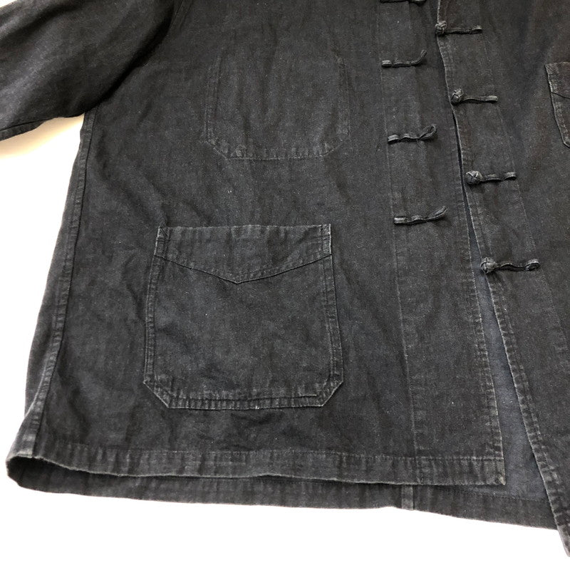 【中古品】【メンズ】 POST OVERALLS ポストオーバーオールズ POST CHINOS VINTAGE TWILL JACKET  3107-VT2 チャイナジャケット ライトアウター 145-250228-kk-29-tei サイズ：XL カラー：ブラック 万代Net店