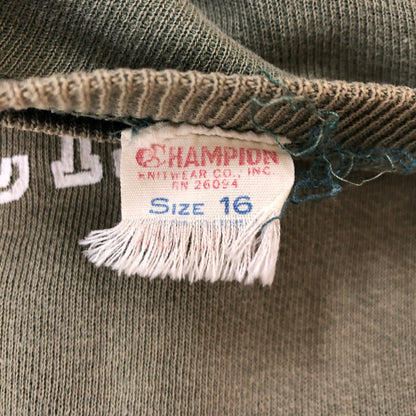 【現状渡し品】【メンズ/レディース】 Champion チャンピオン 60's ROOSEVELT SCHOOL PRINT CREWNECK SWEAT VINTAGE 60年代 ルーズベルトスクール プリント クルーネックスウェット ヴィンテージ ランタグ 145-250228-kk-31-tei サイズ：16 カラー：オリーブ 万代Net店