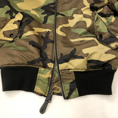 【中古品】【メンズ】  ALPHA INDUSTRIES アルファインダストリーズ MA-1 FLIGHT JACKET 20004-220 MA-1 フライトジャケット アウター 145-250225-kk-07-tei サイズ：L カラー：ウッドランドカモ 万代Net店