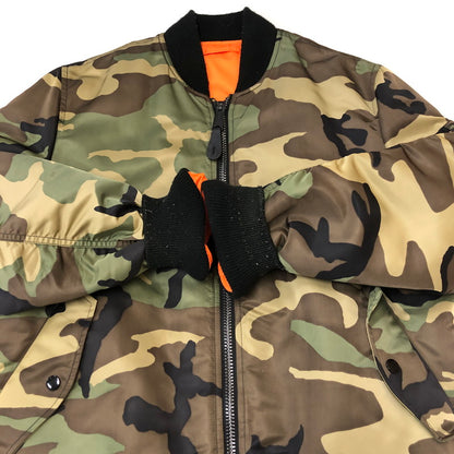 【中古品】【メンズ】  ALPHA INDUSTRIES アルファインダストリーズ MA-1 FLIGHT JACKET 20004-220 MA-1 フライトジャケット アウター 145-250225-kk-07-tei サイズ：L カラー：ウッドランドカモ 万代Net店