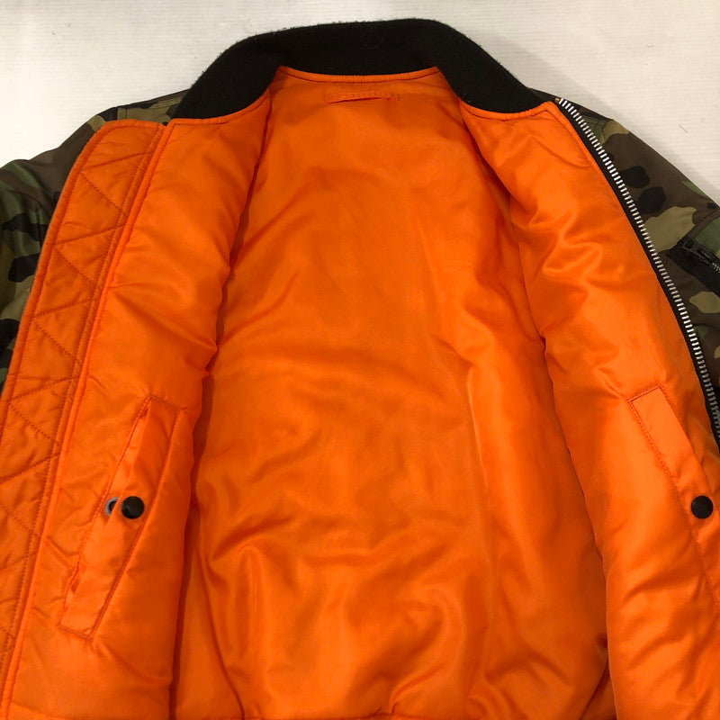 【中古品】【メンズ】  ALPHA INDUSTRIES アルファインダストリーズ MA-1 FLIGHT JACKET 20004-220 MA-1 フライトジャケット アウター 145-250225-kk-07-tei サイズ：L カラー：ウッドランドカモ 万代Net店