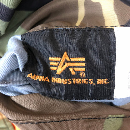 【中古品】【メンズ】  ALPHA INDUSTRIES アルファインダストリーズ MA-1 FLIGHT JACKET 20004-220 MA-1 フライトジャケット アウター 145-250225-kk-07-tei サイズ：L カラー：ウッドランドカモ 万代Net店