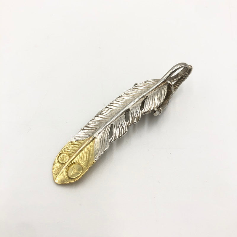 【中古品】【メンズ】 TADY＆KING タディーアンドキング 爪SVフェザー剣先K18 Lサイズ tkgh-013 左向き アクセサリー ペンダントトップ ネイティブジュエリー 191-250227-kk-11-fuz カラー：シルバー/ゴールド 万代Net店