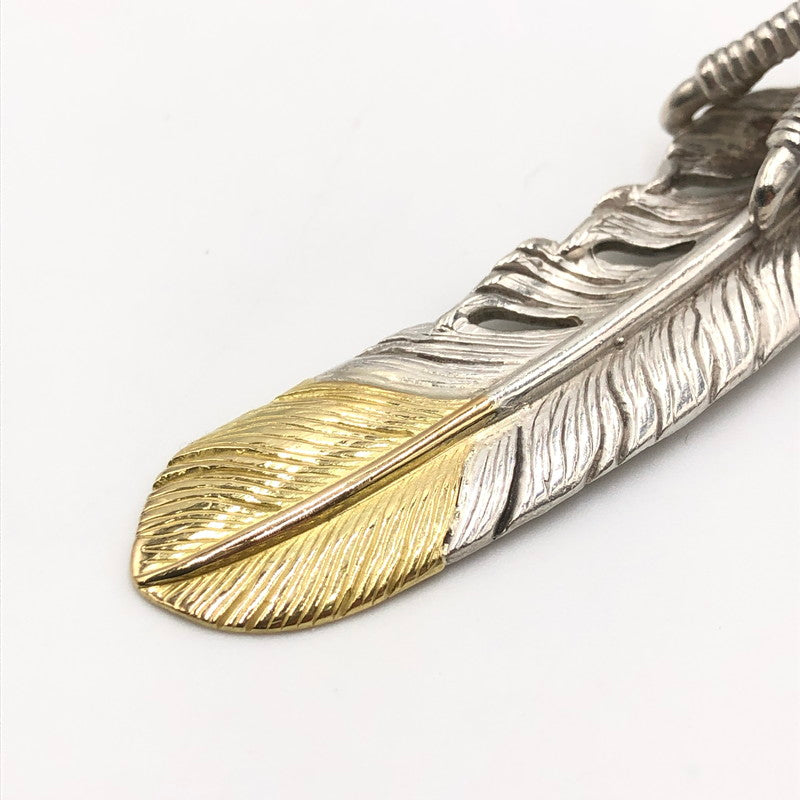 【中古品】【メンズ】 TADY＆KING タディーアンドキング 爪SVフェザー剣先K18 Lサイズ tkgh-013 左向き アクセサリー ペンダントトップ ネイティブジュエリー 191-250227-kk-11-fuz カラー：シルバー/ゴールド 万代Net店