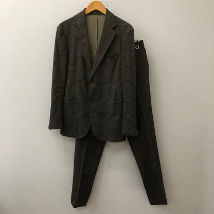 【中古品】【メンズ】 CHECK SET UP SUIT 18-010-300-2005-3-0 チェック セットアップ スーツ ジャケット パンツ 147-250225-kk-19-tei サイズ：44 カラー：ブラウン 万代Net店
