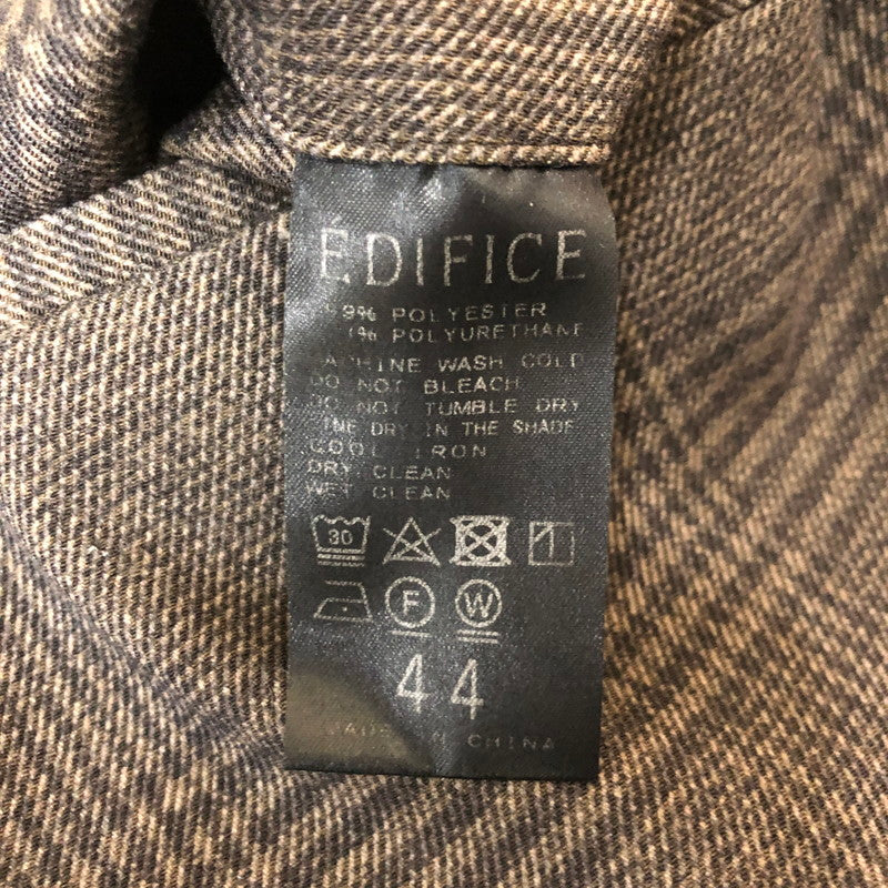 【中古品】【メンズ】 CHECK SET UP SUIT 18-010-300-2005-3-0 チェック セットアップ スーツ ジャケット パンツ 147-250225-kk-19-tei サイズ：44 カラー：ブラウン 万代Net店