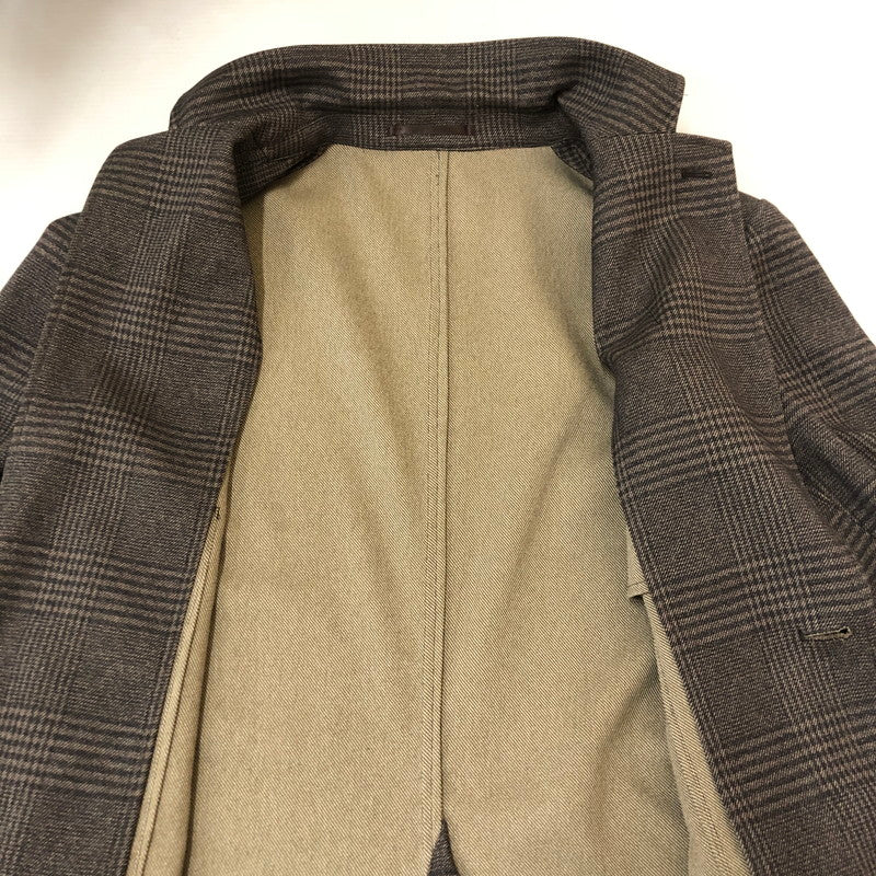 【中古品】【メンズ】 CHECK SET UP SUIT 18-010-300-2005-3-0 チェック セットアップ スーツ ジャケット パンツ 147-250225-kk-19-tei サイズ：44 カラー：ブラウン 万代Net店
