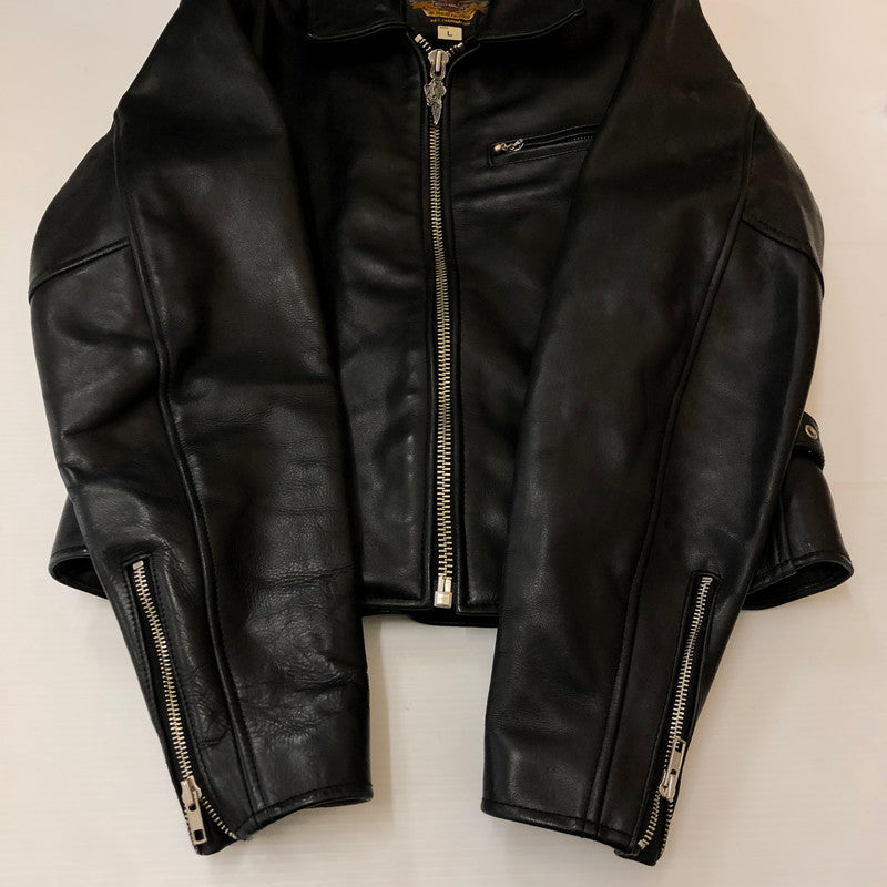 【中古品】【メンズ】 HARLEY DAVIDSON ハーレーダビッドソン LEATHER SINGLE RIDERES JACKET 40181 レザー シングルライダースジャケット アウター 145-250225-kk-12-tei サイズ：L カラー：ブラック 万代Net店