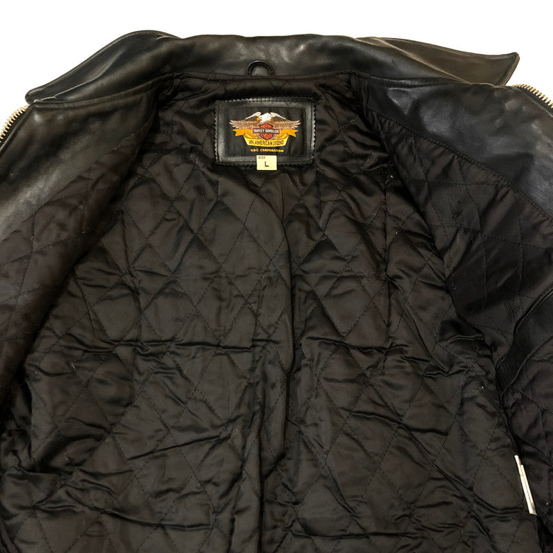 【中古品】【メンズ】 HARLEY DAVIDSON ハーレーダビッドソン LEATHER SINGLE RIDERES JACKET 40181 レザー シングルライダースジャケット アウター 145-250225-kk-12-tei サイズ：L カラー：ブラック 万代Net店