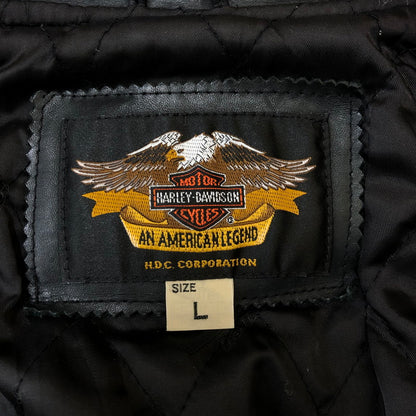 【中古品】【メンズ】 HARLEY DAVIDSON ハーレーダビッドソン LEATHER SINGLE RIDERES JACKET 40181 レザー シングルライダースジャケット アウター 145-250225-kk-12-tei サイズ：L カラー：ブラック 万代Net店