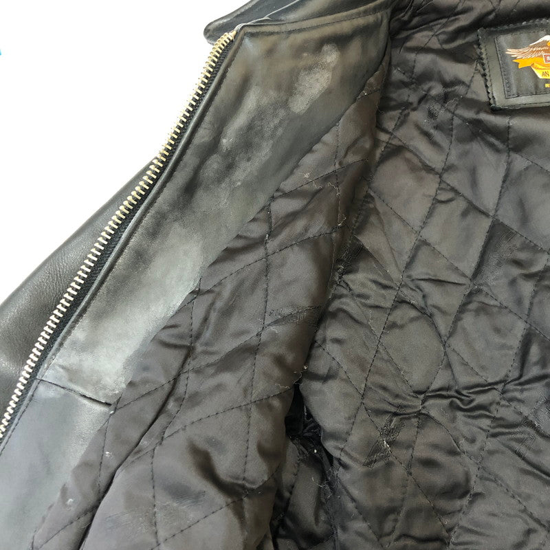 【中古品】【メンズ】 HARLEY DAVIDSON ハーレーダビッドソン LEATHER SINGLE RIDERES JACKET 40181 レザー シングルライダースジャケット アウター 145-250225-kk-12-tei サイズ：L カラー：ブラック 万代Net店