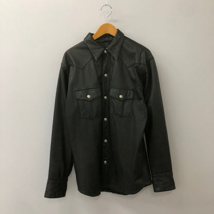 【中古品】【メンズ】 HARLEY DAVIDSON ハーレーダビッドソン LEATHER SHIRT JACKET 80123 レザーシャツジャケット ライトアウター 145-250225-kk-11-tei サイズ：L カラー：ブラック 万代Net店