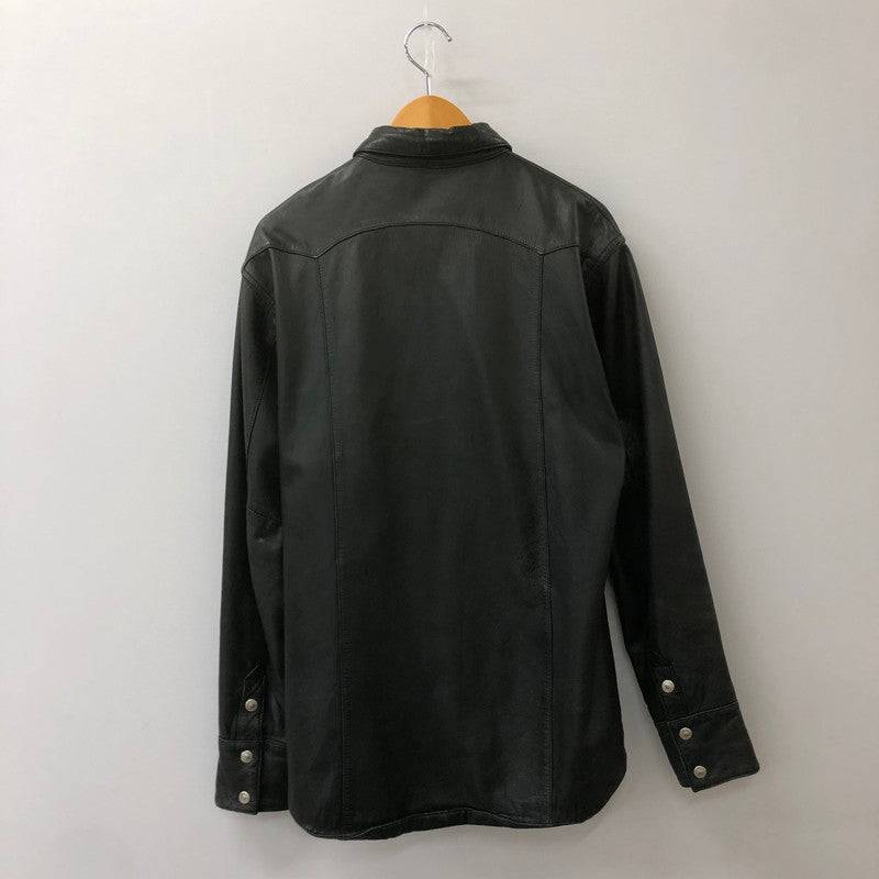 【中古品】【メンズ】 HARLEY DAVIDSON ハーレーダビッドソン LEATHER SHIRT JACKET 80123 レザーシャツジャケット ライトアウター 145-250225-kk-11-tei サイズ：L カラー：ブラック 万代Net店