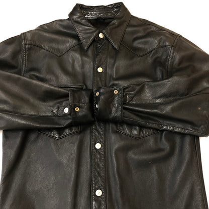 【中古品】【メンズ】 HARLEY DAVIDSON ハーレーダビッドソン LEATHER SHIRT JACKET 80123 レザーシャツジャケット ライトアウター 145-250225-kk-11-tei サイズ：L カラー：ブラック 万代Net店