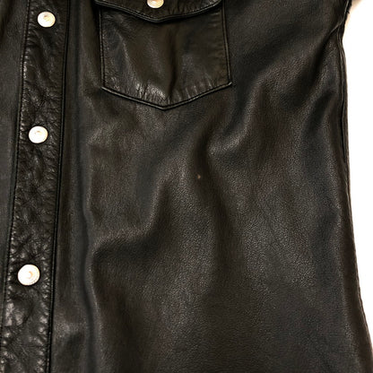 【中古品】【メンズ】 HARLEY DAVIDSON ハーレーダビッドソン LEATHER SHIRT JACKET 80123 レザーシャツジャケット ライトアウター 145-250225-kk-11-tei サイズ：L カラー：ブラック 万代Net店