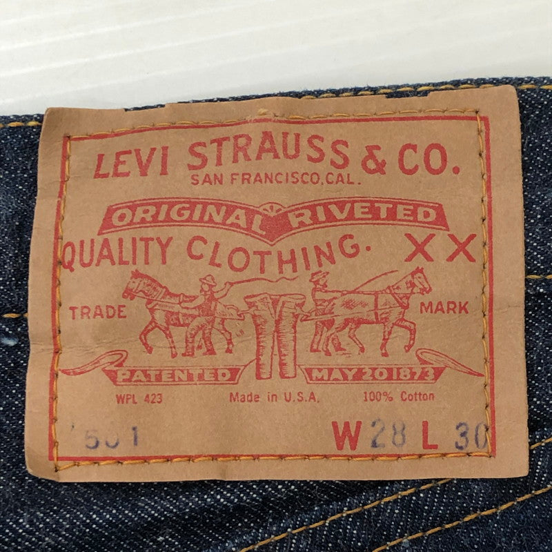 【中古美品】【メンズ】 Levi's リーバイス 60's 501 DENIM PANTS 60年代 501 デニムパンツ ボトムス ジーンズ BIG E ボタン裏刻印 ドット 不均等V 足長R ポケット裏シングル 濃紺 ヴィンテージ 156-250426-kk-05-tei サイズ：28 カラー：インディゴ 万代Net店