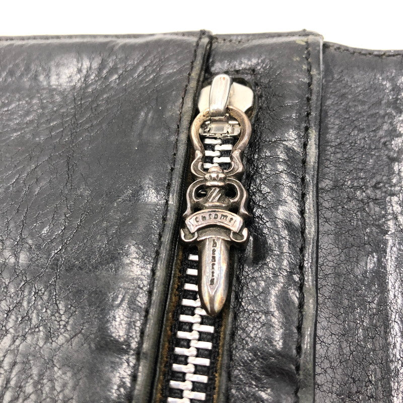 【中古品】【メンズ】 CHROME HEARTS クロムハーツ WAVE CROSS BALL ウエーブ クロスボール 長財布 レザー ロングウォレット 190-250227-kk-02-tei カラー：ブラック 万代Net店