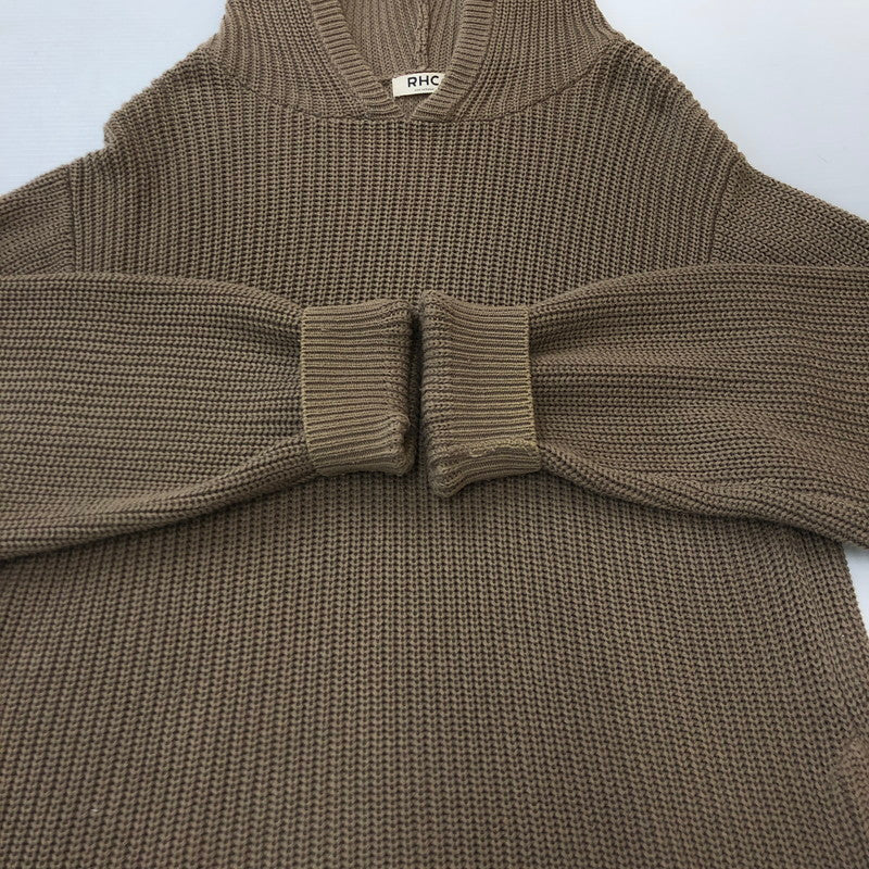 【中古品】【メンズ】  RHC Ron Herman アールエイチシー ロンハーマン SIDE ZIP KNIT PULLOVER HOODIE 2820800127 サイドジップ ニット プルオーバー フーディー トップス パーカー 140-250307-kk-01-tei サイズ：M カラー：ブラウン 万代Net店