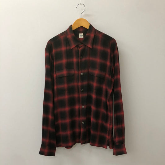 【中古品】【メンズ】 Ron Herman ロンハーマン OMBRE CHECK L/S RAYON SHIRT 2820700034 オンブレチェック ロングスリーブ レーヨンシャツ 長袖 トップス 140-250306-kk-01-tei サイズ：M カラー：レッド 万代Net店