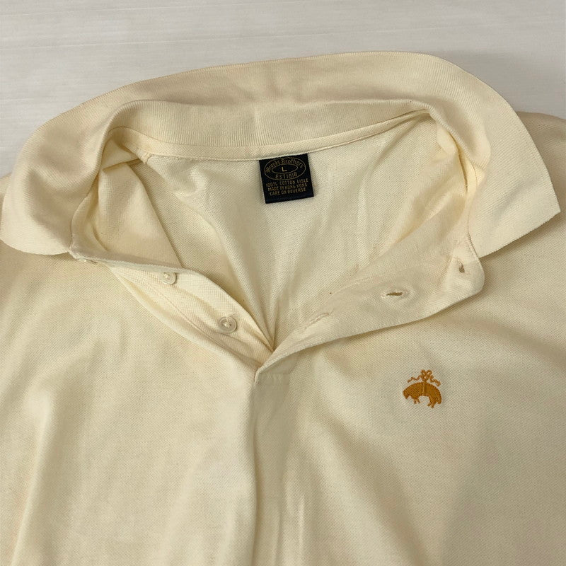 【中古品】【メンズ】 Brooks Brothers ブルックスブラザーズ S/S POLO SHIRT EST.1818 ショートスリーブ ポロシャツ 半袖 トップス 145-251124-yo-12-tei サイズ：L カラー：ホワイト 万代Net店