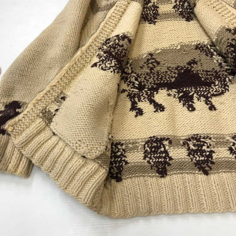 【中古品】【メンズ】  UNKNOWN 50～70's VINTAGE COWICHAN SWEATER 50-70年代 ヴィンテージ カウチンセーター トップス ニット 145-250307-kk-15-tei サイズ：表記不明 下記参照 カラー：ベージュ 万代Net店