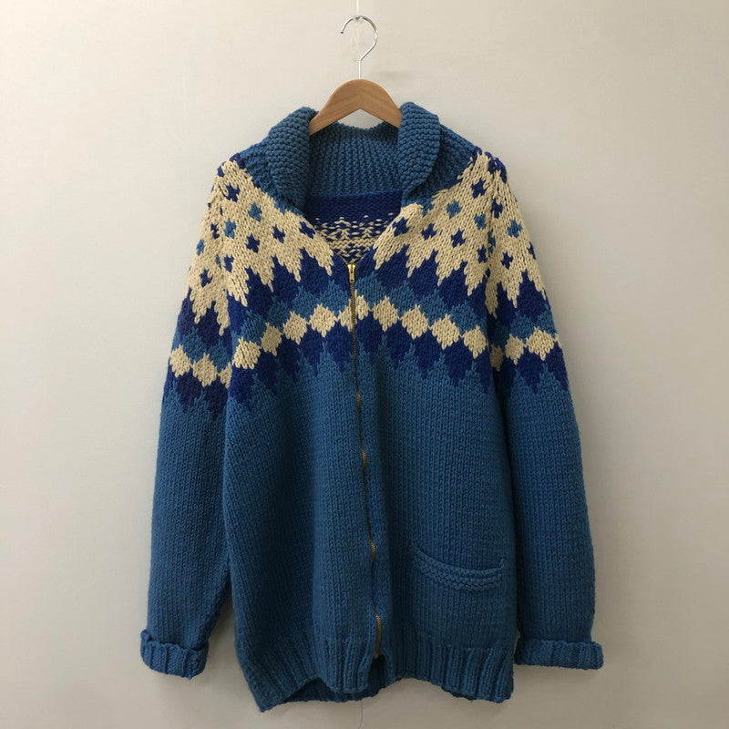 【中古品】【メンズ】  UNKNOWN VINTAGE COWICHAN SWEATER ヴィンテージ カウチンセーター トップス ニット 145-250307-kk-14-tei サイズ：表記不明 下記参照 カラー：ブルー 万代Net店