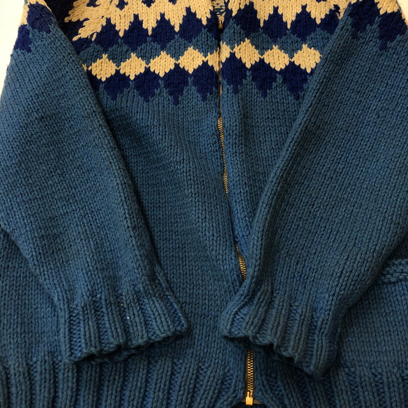 【中古品】【メンズ】  UNKNOWN VINTAGE COWICHAN SWEATER ヴィンテージ カウチンセーター トップス ニット 145-250307-kk-14-tei サイズ：表記不明 下記参照 カラー：ブルー 万代Net店