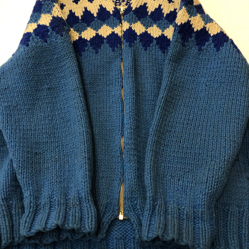 【中古品】【メンズ】  UNKNOWN VINTAGE COWICHAN SWEATER ヴィンテージ カウチンセーター トップス ニット 145-250307-kk-14-tei サイズ：表記不明 下記参照 カラー：ブルー 万代Net店