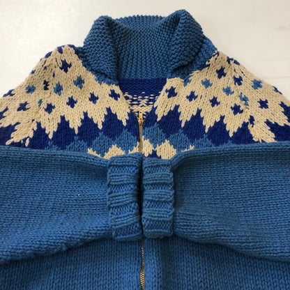 【中古品】【メンズ】  UNKNOWN VINTAGE COWICHAN SWEATER ヴィンテージ カウチンセーター トップス ニット 145-250307-kk-14-tei サイズ：表記不明 下記参照 カラー：ブルー 万代Net店