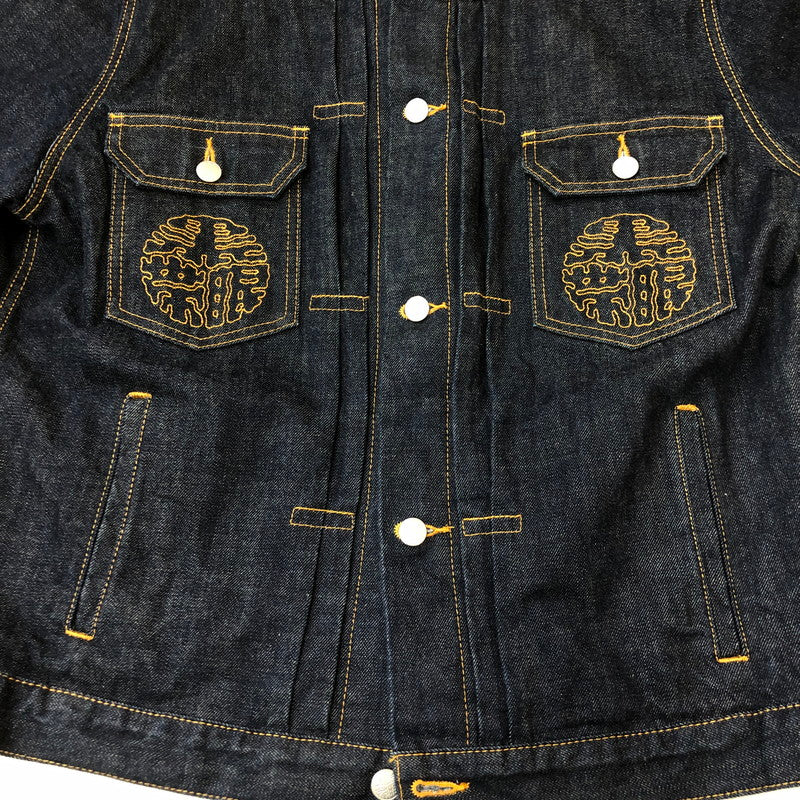 【中古品】【メンズ】  THE BLACK EYE PATCH ザ ブラックアイパッチ 22SS KAMON DENIM JACKET 家紋デニムジャケット ライトアウター 142-250306-kk-12-tei サイズ：XL カラー：インディゴ 万代Net店