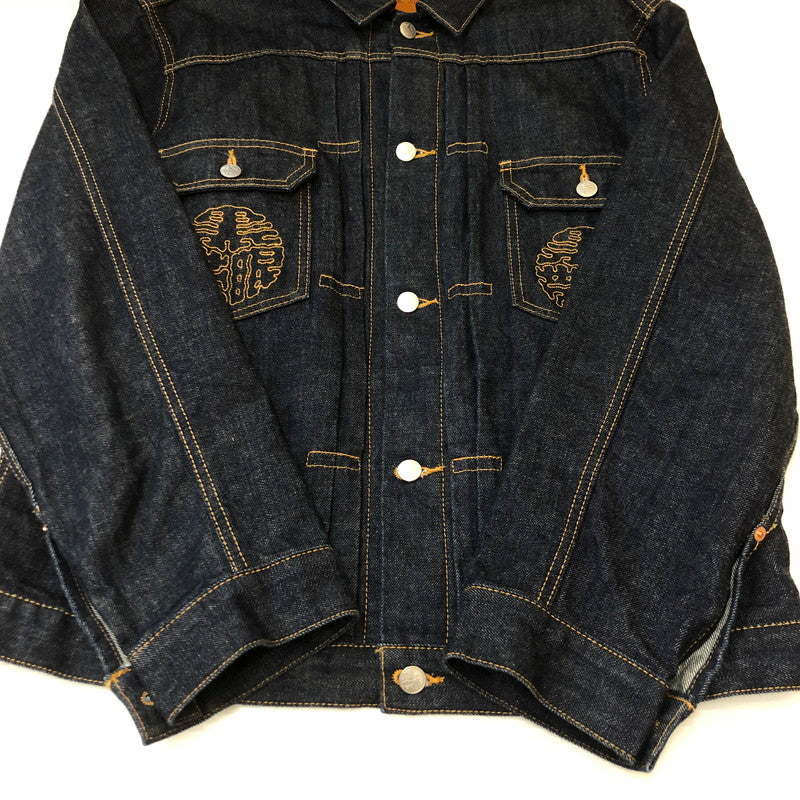 【中古品】【メンズ】  THE BLACK EYE PATCH ザ ブラックアイパッチ 22SS KAMON DENIM JACKET 家紋デニムジャケット ライトアウター 142-250306-kk-12-tei サイズ：XL カラー：インディゴ 万代Net店