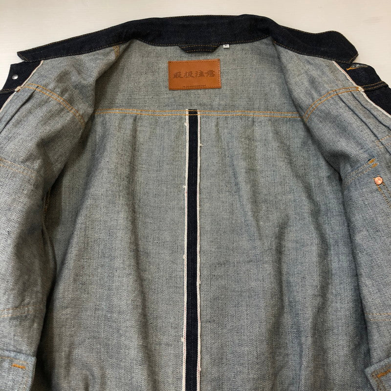 【中古品】【メンズ】  THE BLACK EYE PATCH ザ ブラックアイパッチ 22SS KAMON DENIM JACKET 家紋デニムジャケット ライトアウター 142-250306-kk-12-tei サイズ：XL カラー：インディゴ 万代Net店