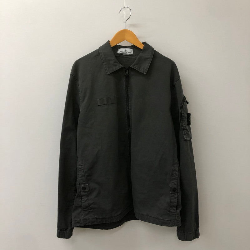 【中古品】【メンズ】 STONE ISLAND ストーンアイランド GARMENT DYED OLD EFFECT POCKET OVERSHIRT K1S151200003S0004 ガーメントダイ オールドエフェクト ポケット オーバーシャツ 長袖 トップス 141-250306-kk-31-tei サイズ：XL カラー：チャコールグレー 万代Net店