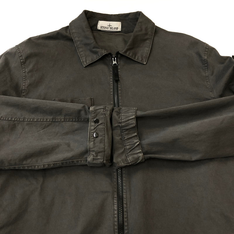 【中古品】【メンズ】 STONE ISLAND ストーンアイランド GARMENT DYED OLD EFFECT POCKET OVERSHIRT K1S151200003S0004 ガーメントダイ オールドエフェクト ポケット オーバーシャツ 長袖 トップス 141-250306-kk-31-tei サイズ：XL カラー：チャコールグレー 万代Net店