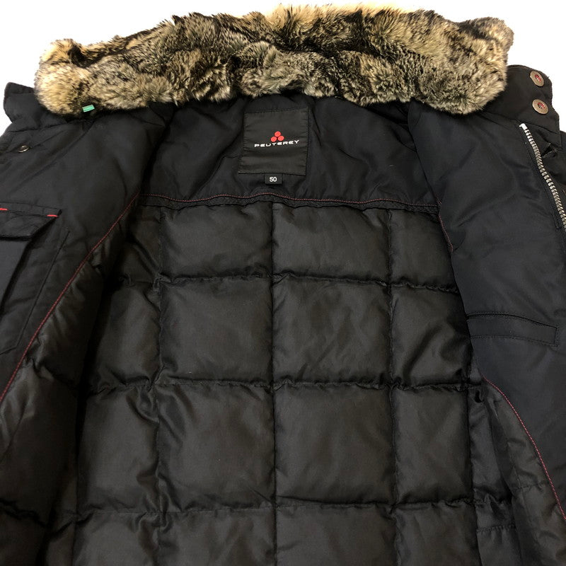 【中古品】【メンズ】  PEUTEREY ピューテリー FUR DOWN JACKET 47233402 ファー ダウンジャケット アウター 141-250306-kk-09-tei サイズ：50 カラー：ブラック 万代Net店